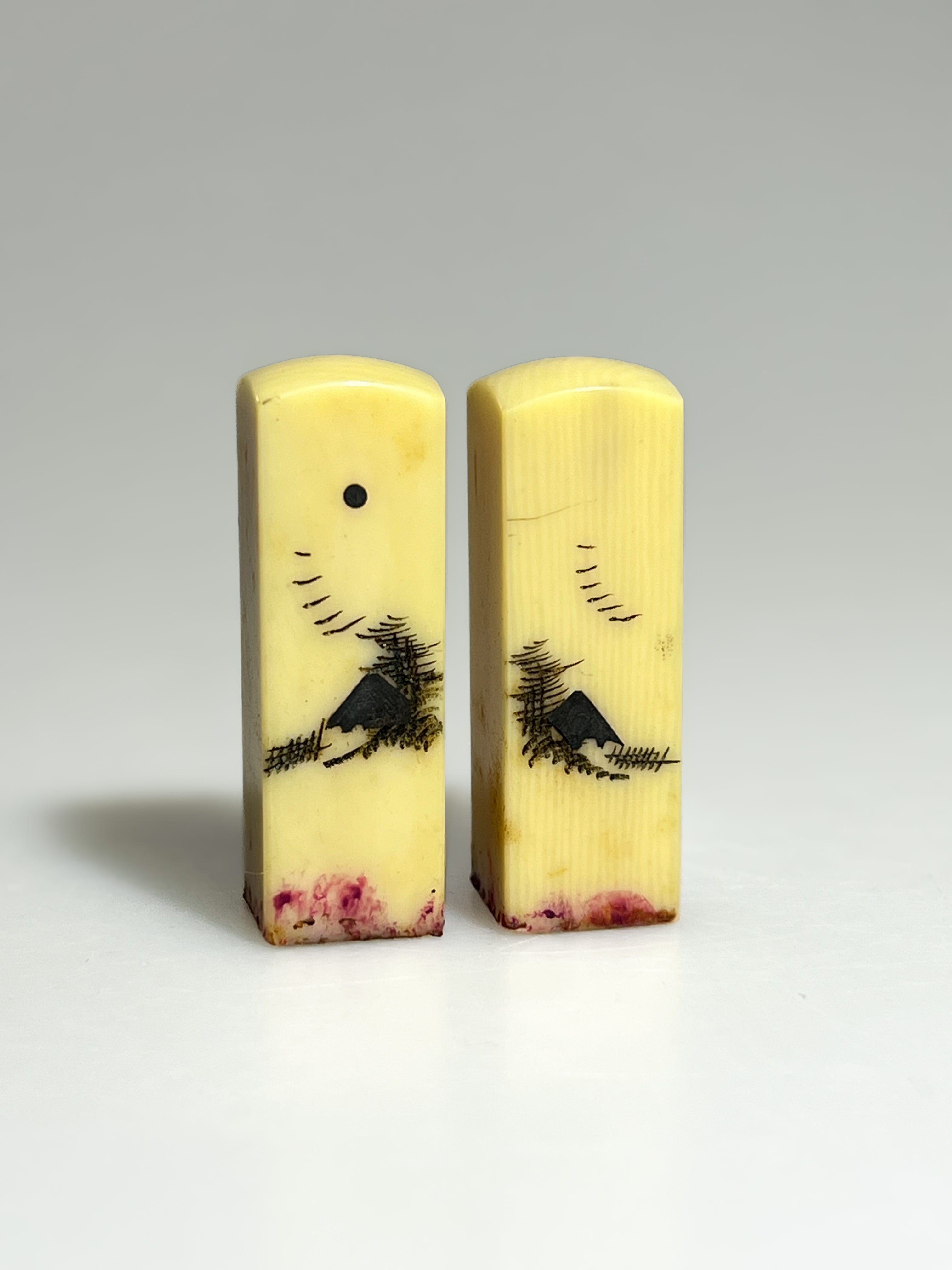 Pair of Qing Dynasty Stamp Seals with Original Case