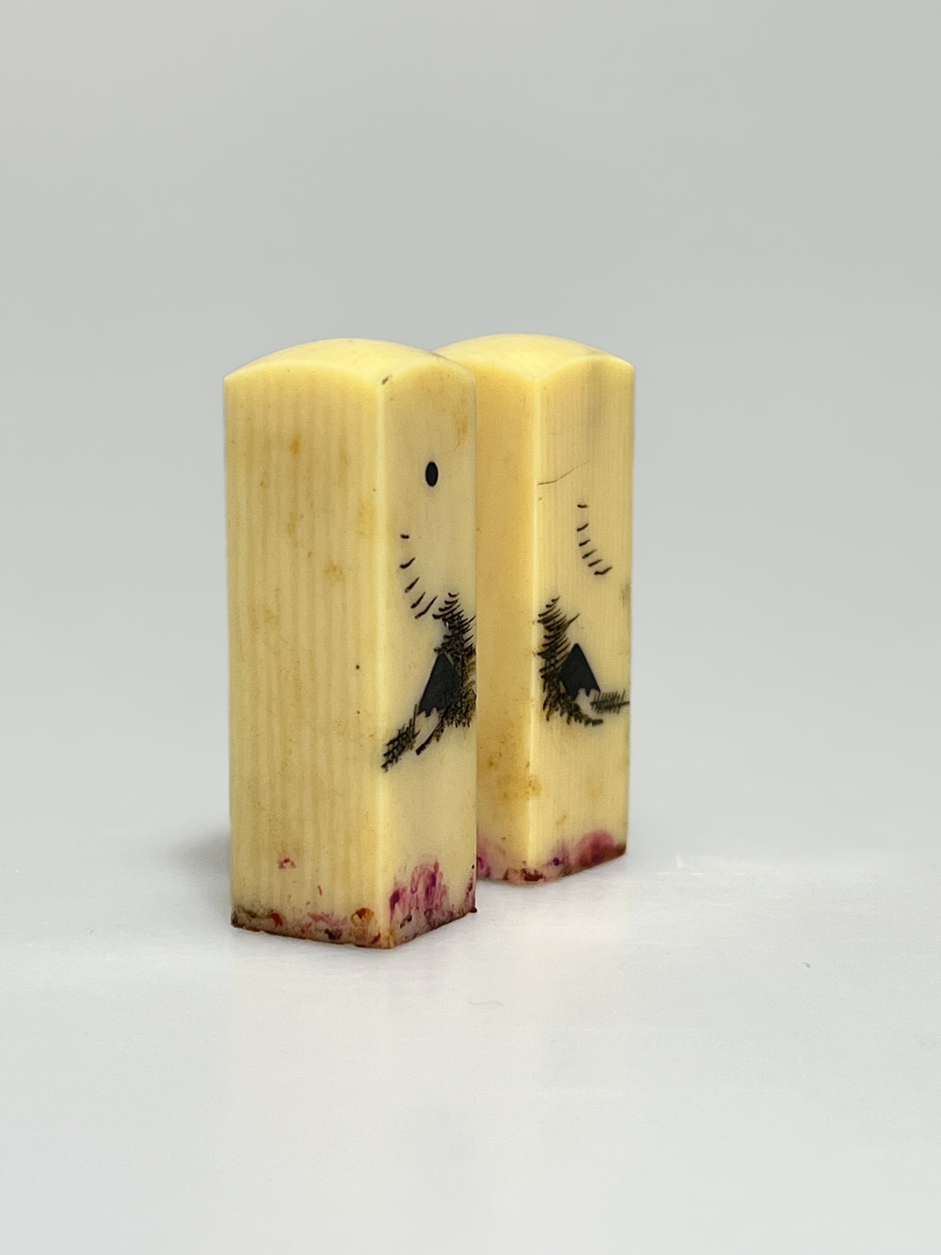 Pair of Qing Dynasty Stamp Seals with Original Case