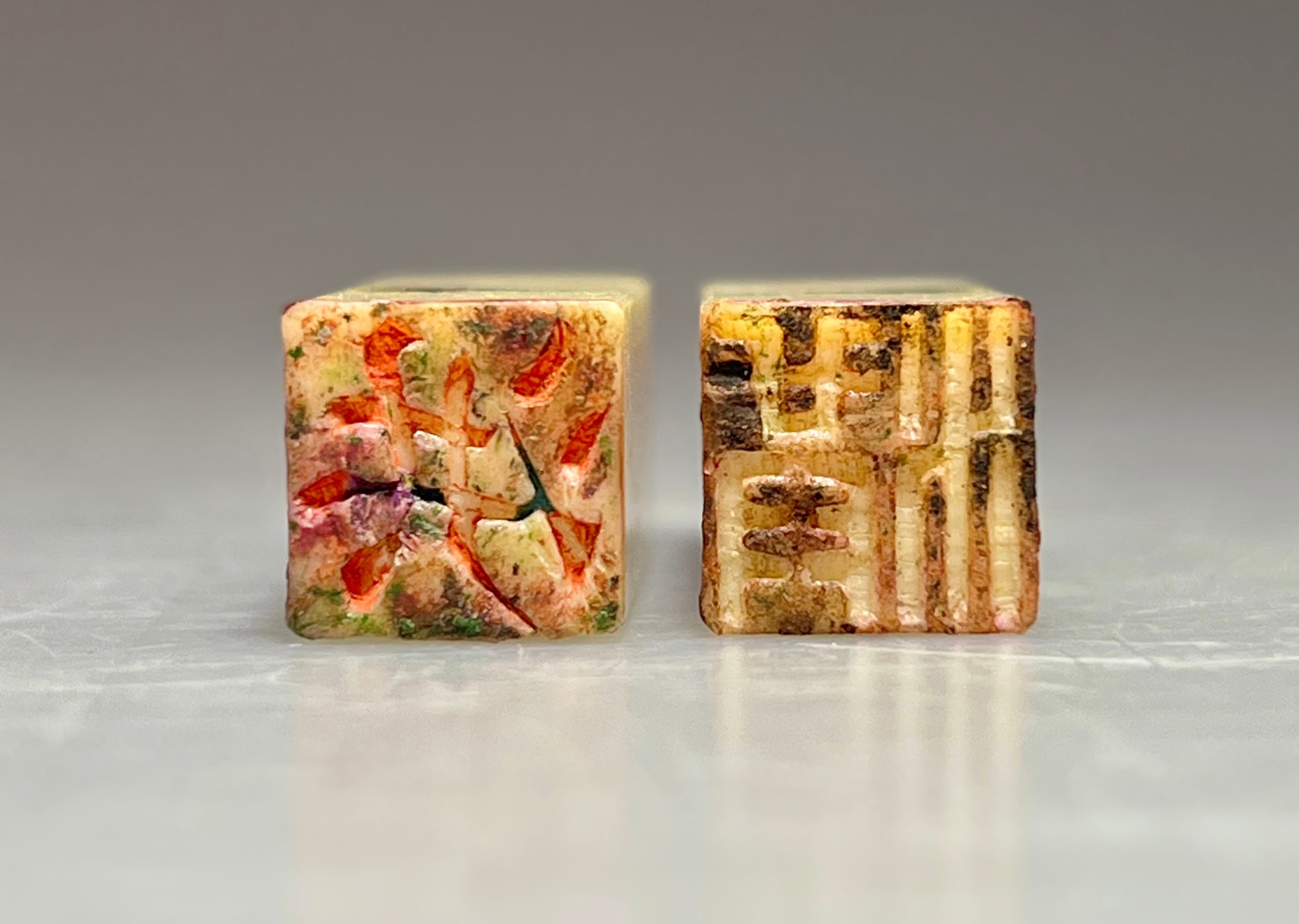 Pair of Qing Dynasty Stamp Seals with Original Case