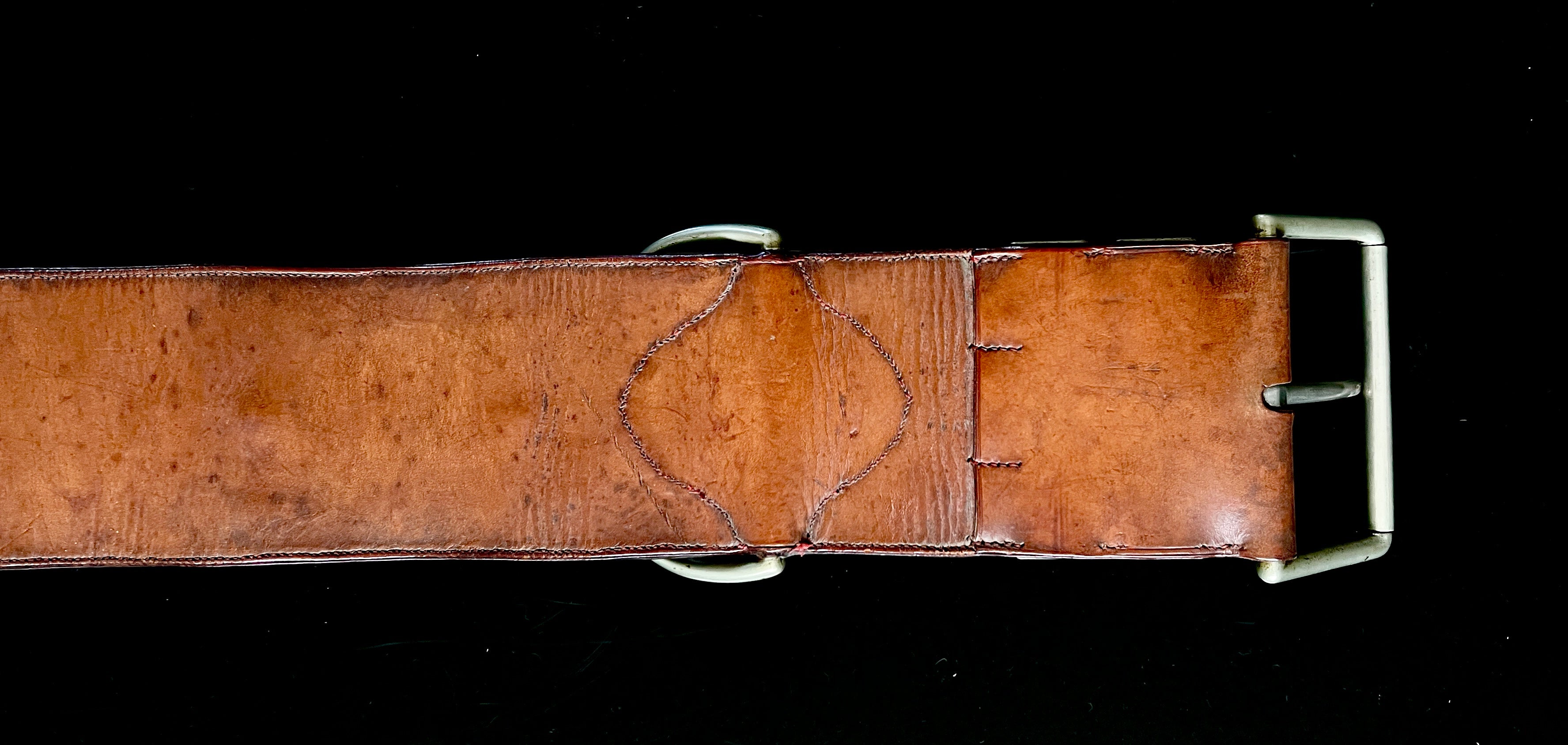 Vintage Leather Lion Collar with Brass Studs