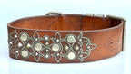Vintage Leather Lion Collar with Brass Studs