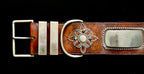 Vintage Leather Lion Collar with Brass Studs